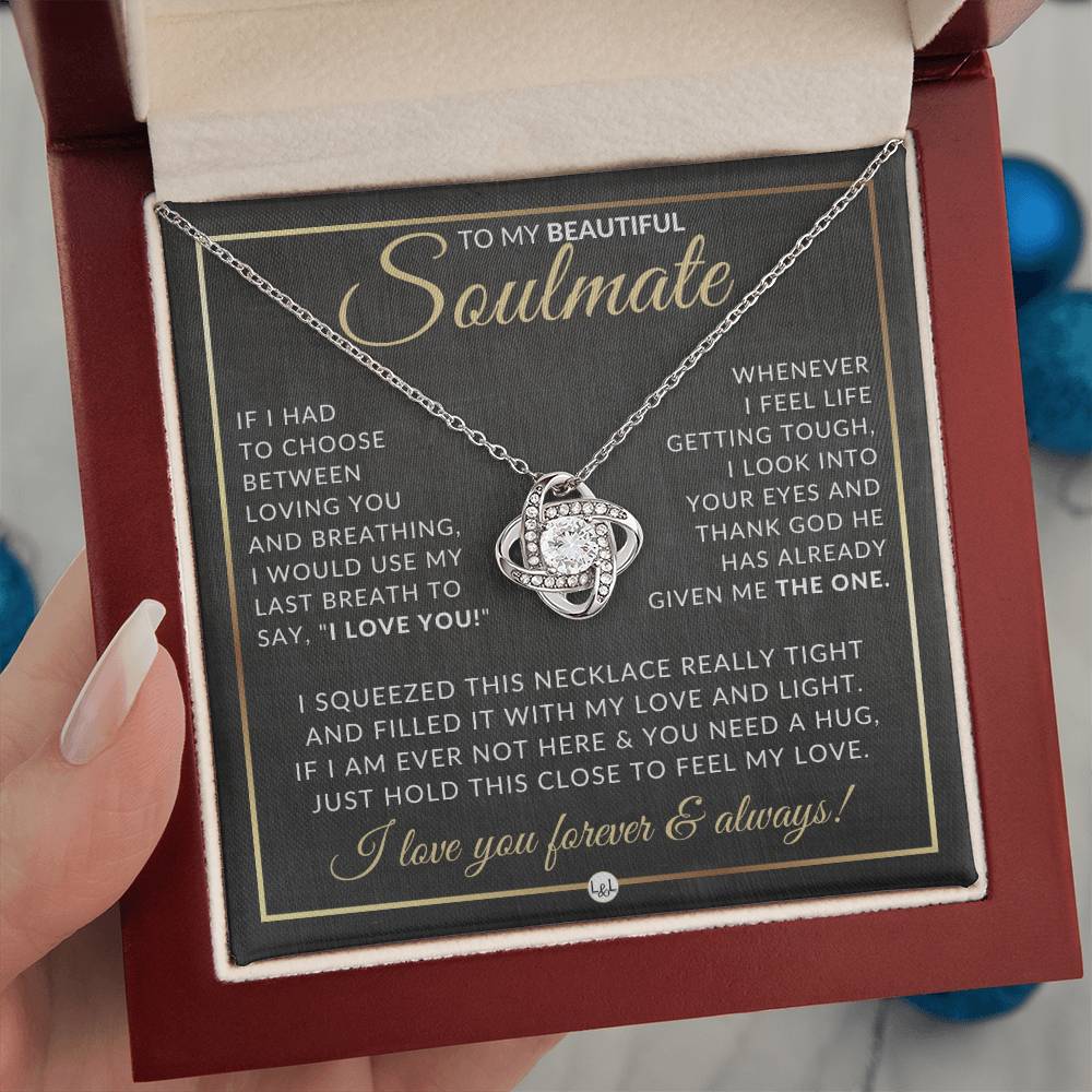 Romantic Gift For Her - Beautiful Women's Pendant + Sentimental Keepsake Message For Your Soulmate - Perfect Christmas Gift, Valentine's Day, Birthday or Anniversary Present