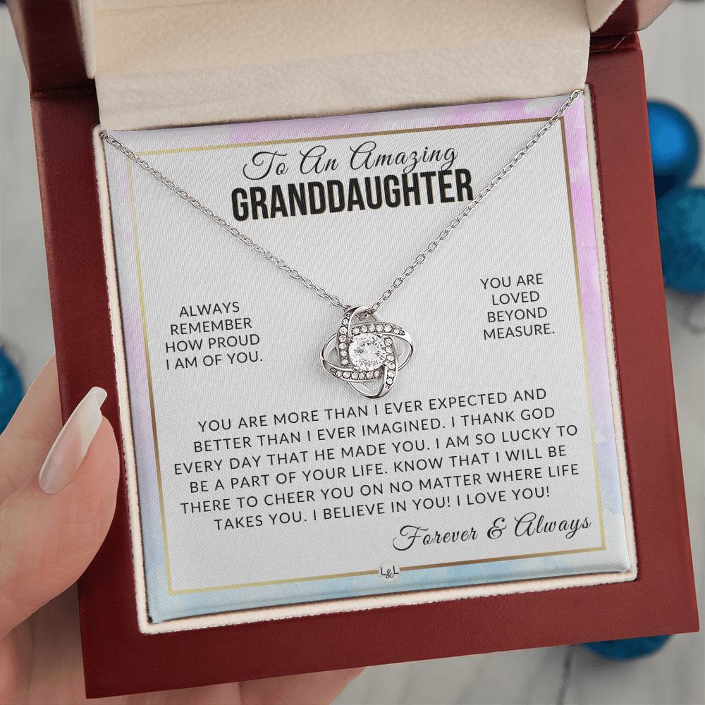 Granddaughter Gift - I Thank God - Meaningful Granddaughter Gift For Her Birthday, Christmas or For Graduation