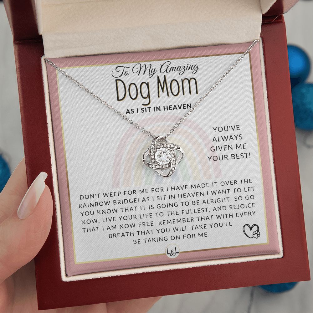 For A Grieving Dog Mom - Dog Memorial Gift, Dog Loss Keepsake, Dog in Heaven - Condolence And Comfort Sympathy Gift  Dog Mom Keepsake Necklace