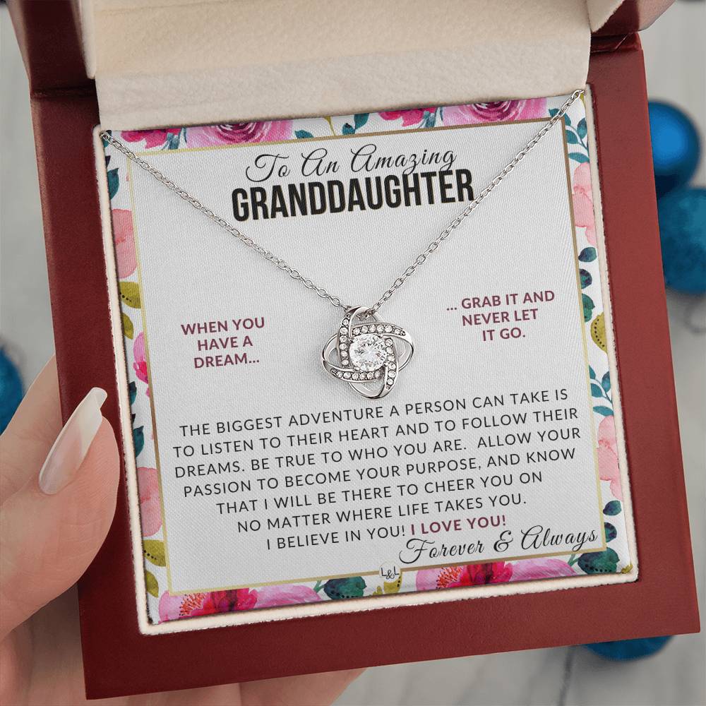 Granddaughter Gift - Follow Your Dreams - Meaningful Granddaughter Gift For Her Birthday, Christmas or For Graduation