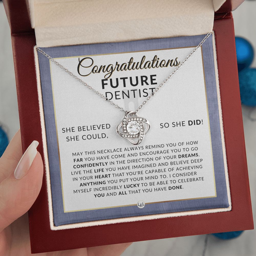 Congratulations On Your Dental School Acceptance - Meaningful Milestone Necklace - 2024 Graduation Gift For Future Dentist