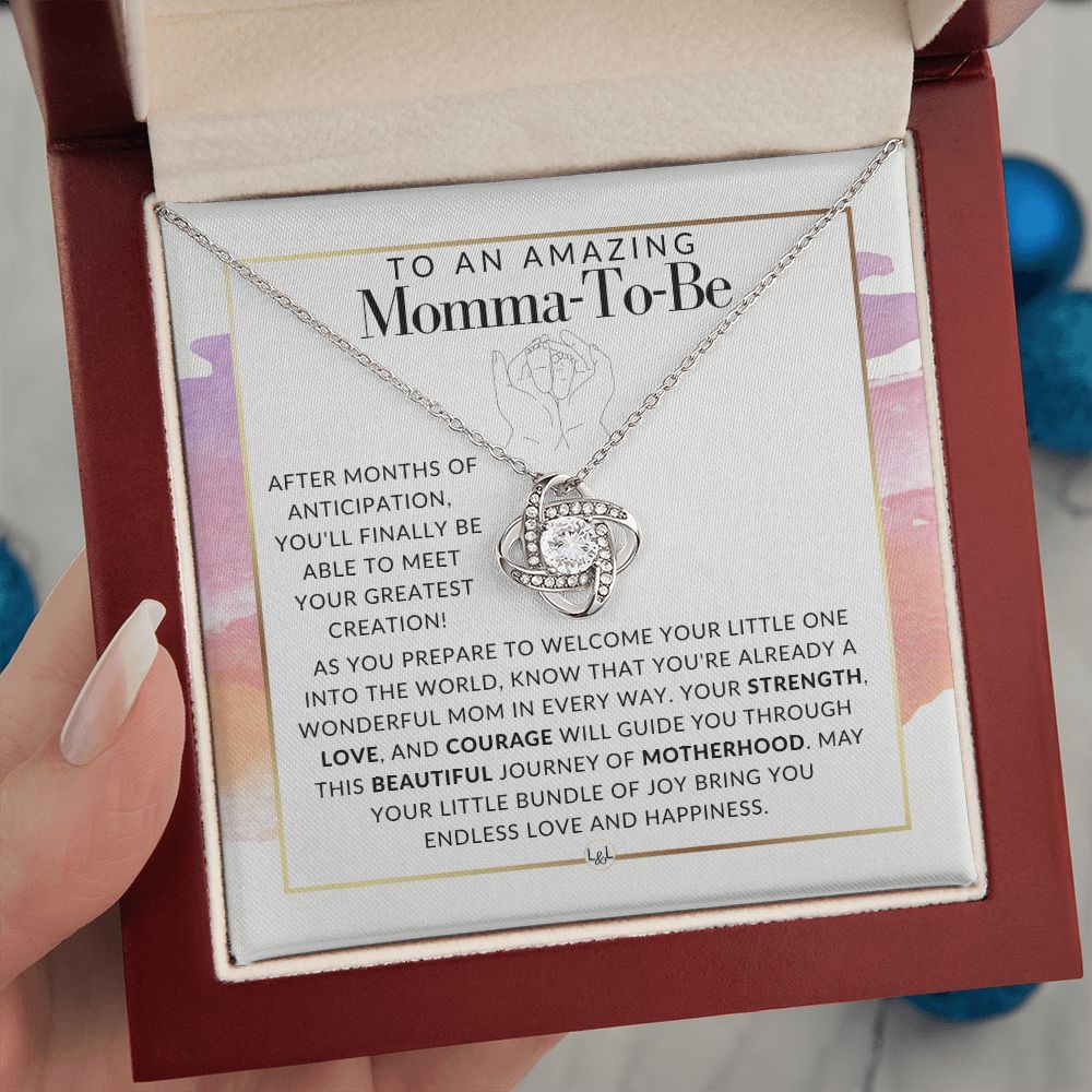 Momma To Be Necklace - Beautiful Pendant Necklace To Celebrate Mom - Great Birthday, Mother's Day or Christmas Gift Idea For Her