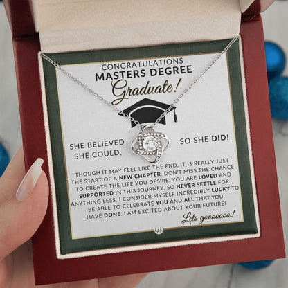 2023 Master's Degree Grad Gifts For Her - Meaningful Milestone Necklace - 2023 Master's Program Graduation Gift For Her