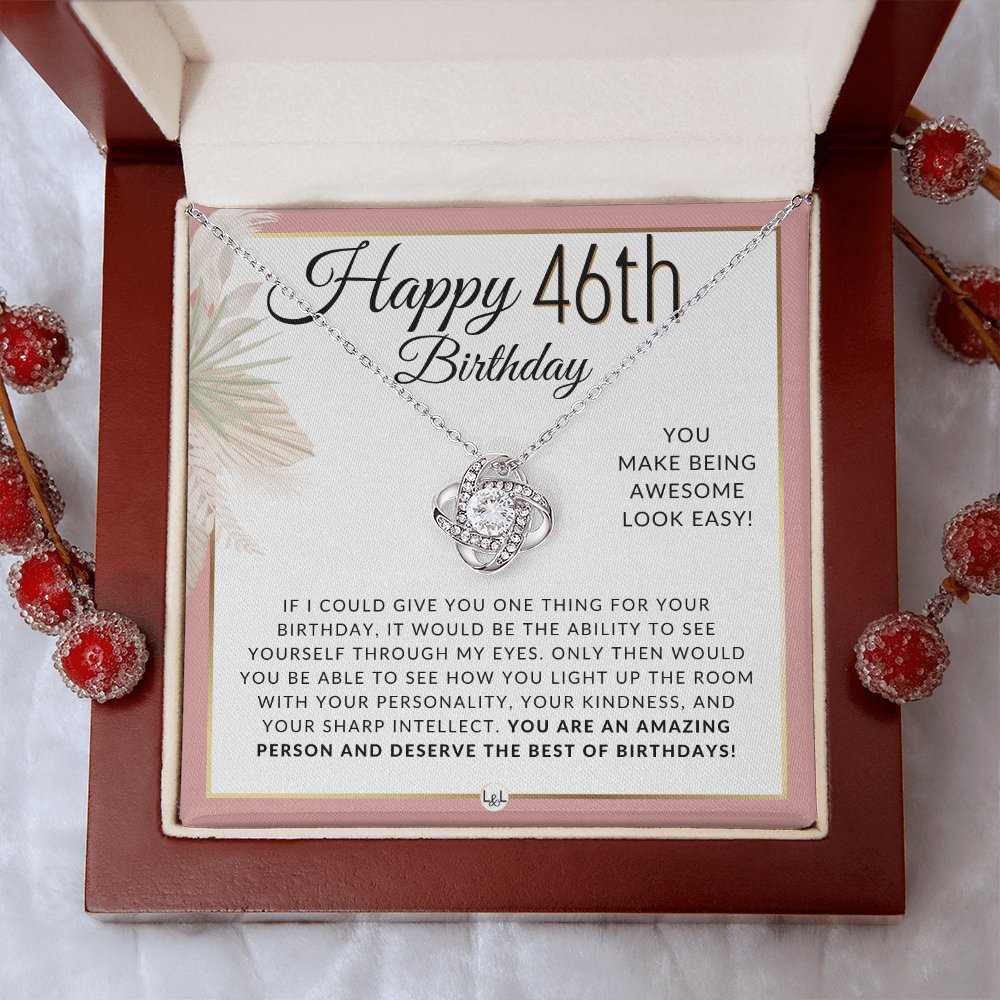 46th Birthday Gift For Her - Necklace For 46 Year Old Birthday Beautiful Women's Birthday Pendant - Liliana and Liam
