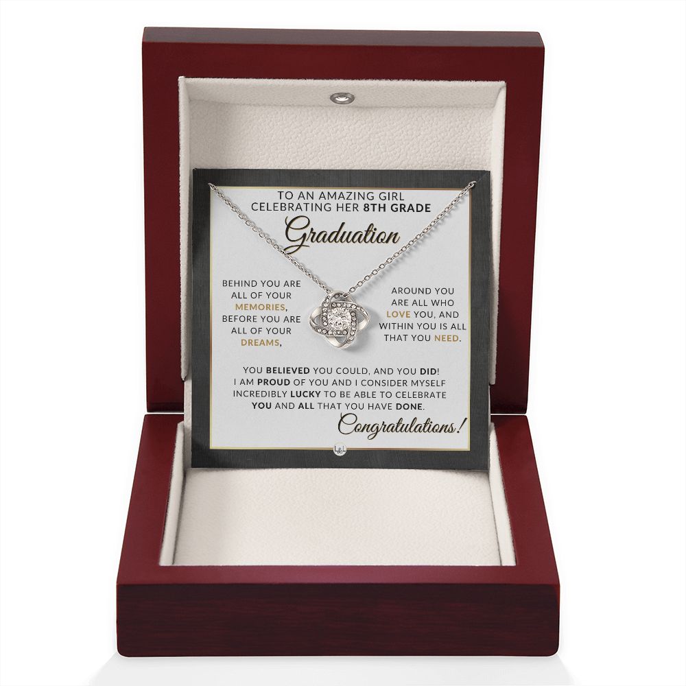 8th Grade Graduation Gifts For Her - Meaningful Milestone Necklace - 2024 Middle School Graduation Gift For Her
