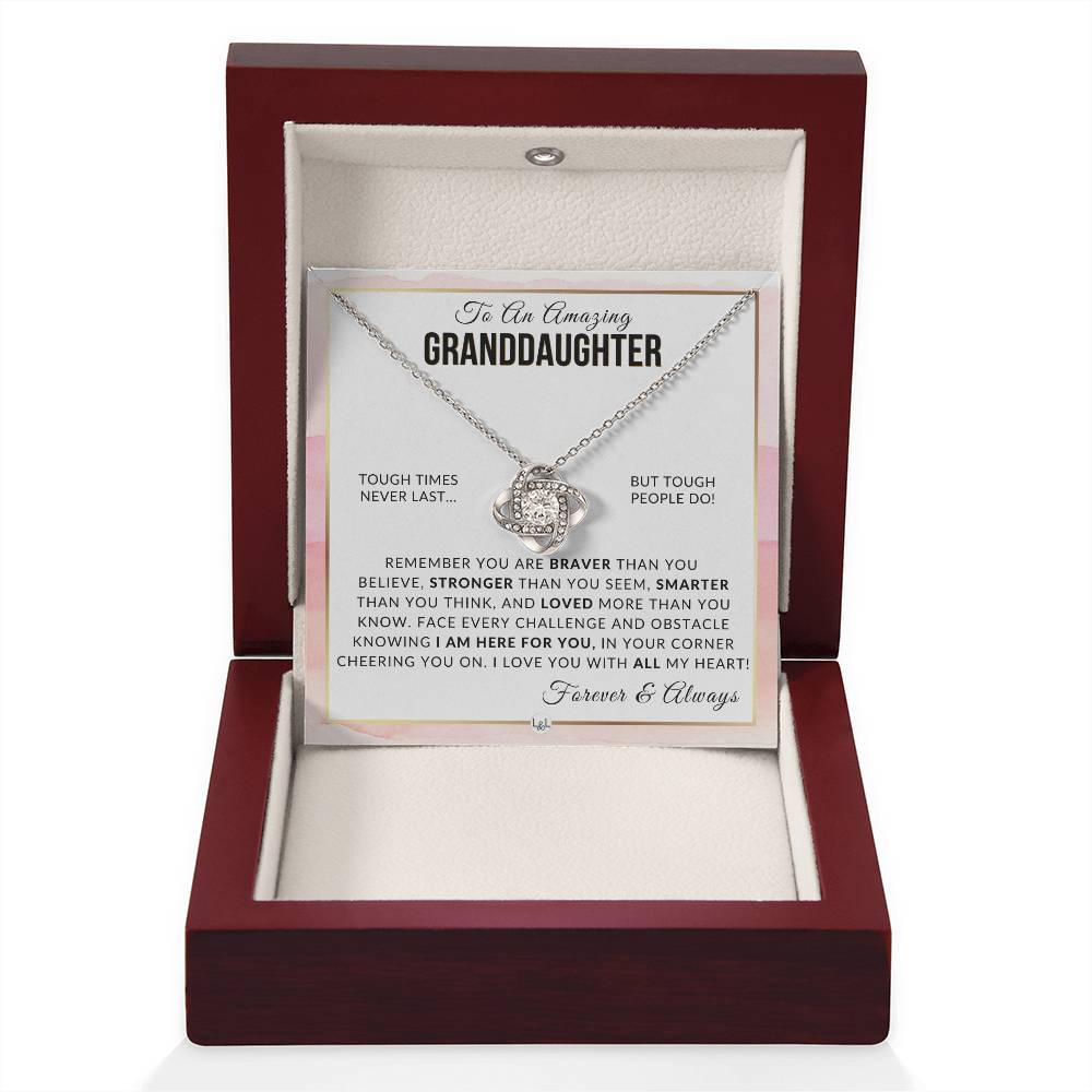Granddaughter Gift - Braver, Stronger, Smarter - Meaningful Granddaughter Gift For Her Birthday, Christmas or For Graduation