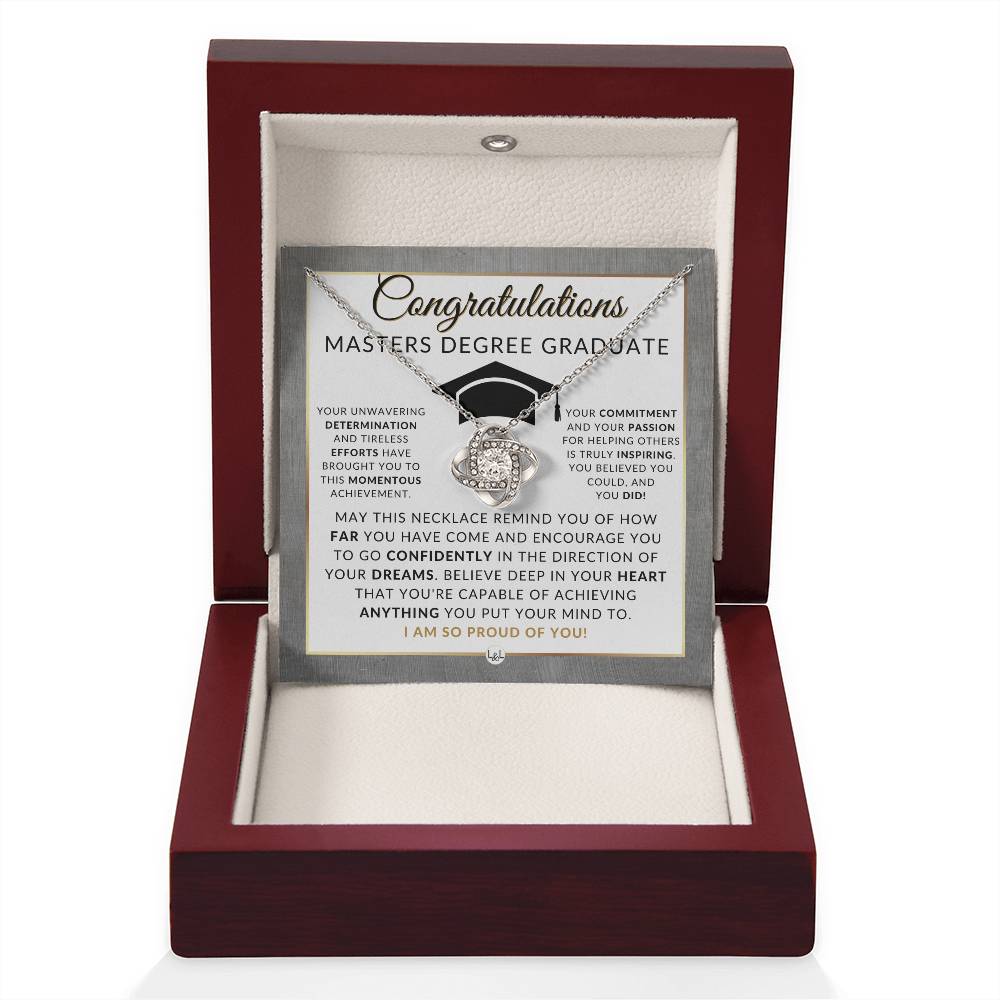 Graduate Graduation Gift Idea For Her For Masters Degree Graduate -  Master's Graduation Gift For Her - Pendant Necklace + Heartfelt Message