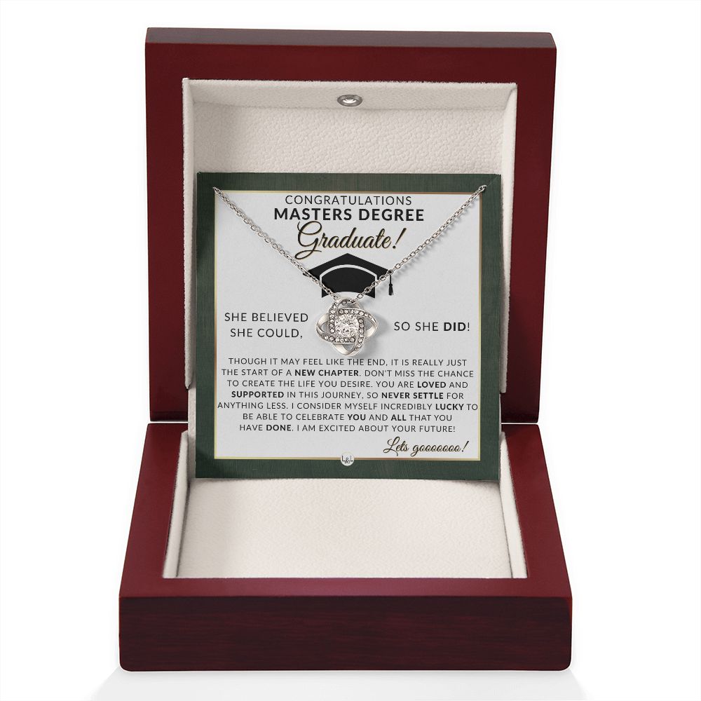 2024 Master's Degree Grad Gifts For Her - Meaningful Milestone Necklace - 2024 Master's Program Graduation Gift For Her