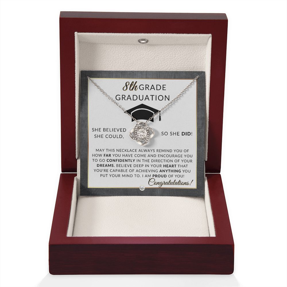 8th Grade Graduation Gift For Her - Meaningful Milestone Necklace - 2024 Graduation Gift For Her