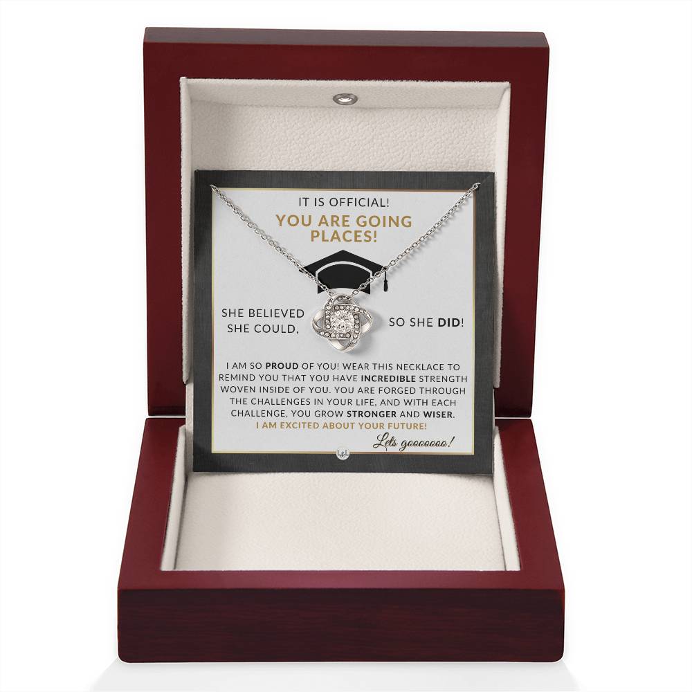 Master's Degree Grad Gift For Her - Beautiful Necklace + Heartfelt Graduation Message - Masters Program Graduation
