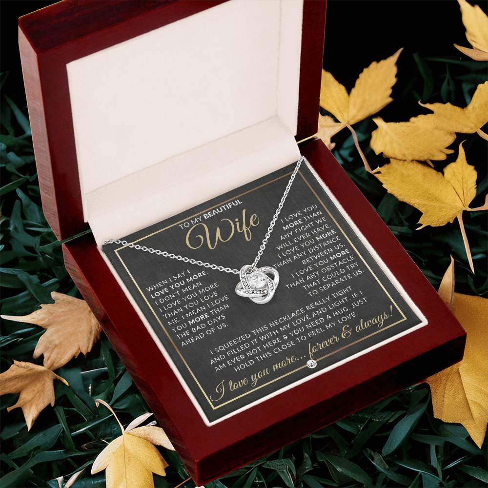 To My Beautiful Wife - Pendant Necklace - Sentimental and Romantic Christmas Gift, Valentine's Day, Birthday, Anniversary