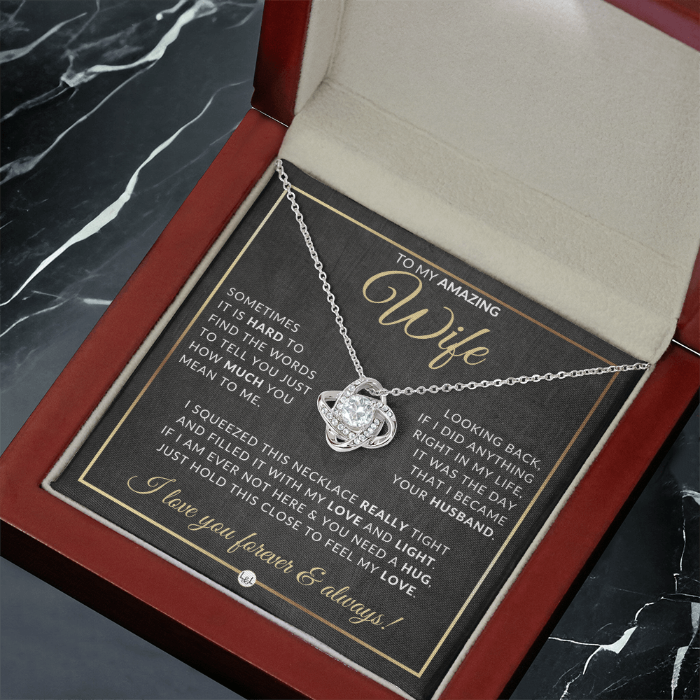 Surprise Gift For Wife - Pendant Necklace - Sentimental and Romantic Christmas Gift, Valentine's Day, Birthday or Anniversary Present