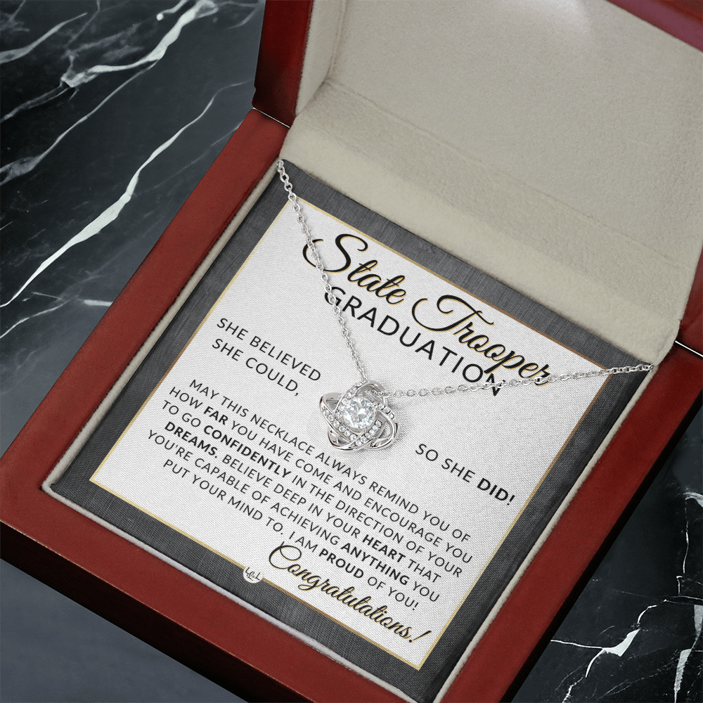 State Trooper Graduation Gifts For Her, New Female Police Officer, Law Enforcement Officer - Meaningful Milestone Necklace