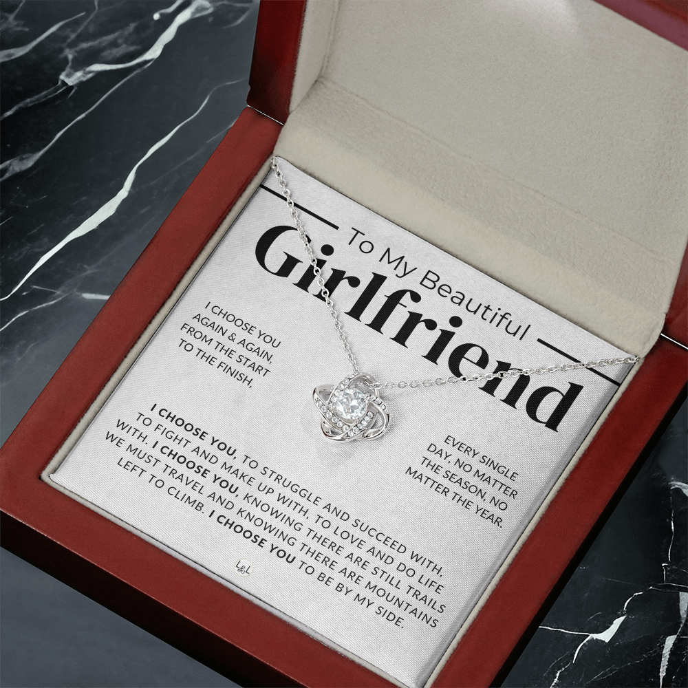 My Beautiful Girlfriend - I Choose You - Thoughtful and Romantic Gift for Her - Soulmate Necklace - Christmas, Valentine's