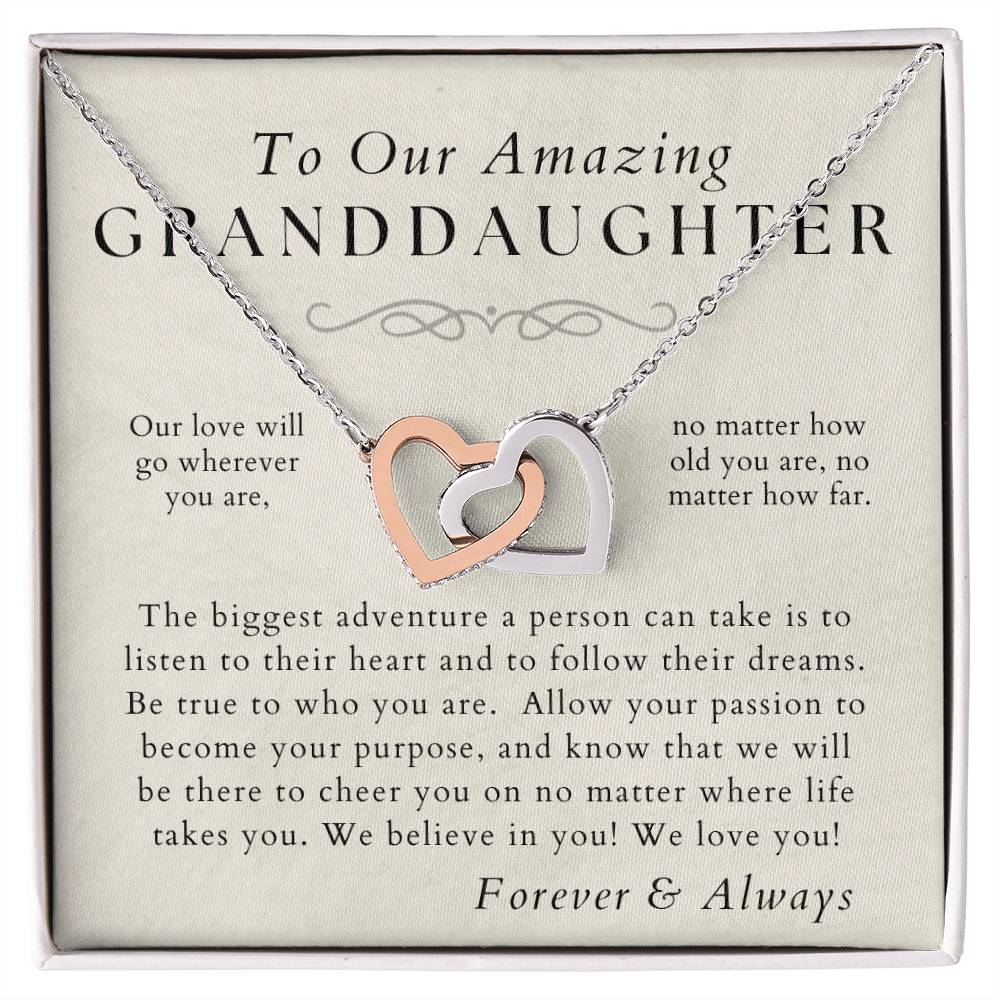 Granddaughter Gift Idea - Passion to Purpose - Pendant Necklace For My Granddaughter + Sentimental Message of Encouragement - Great Christmas Gift, Birthday Present or Graduation Surprise