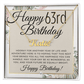 Happy 63rd Birthday - Custom Name Necklace - Gift for Her - Liliana and Liam