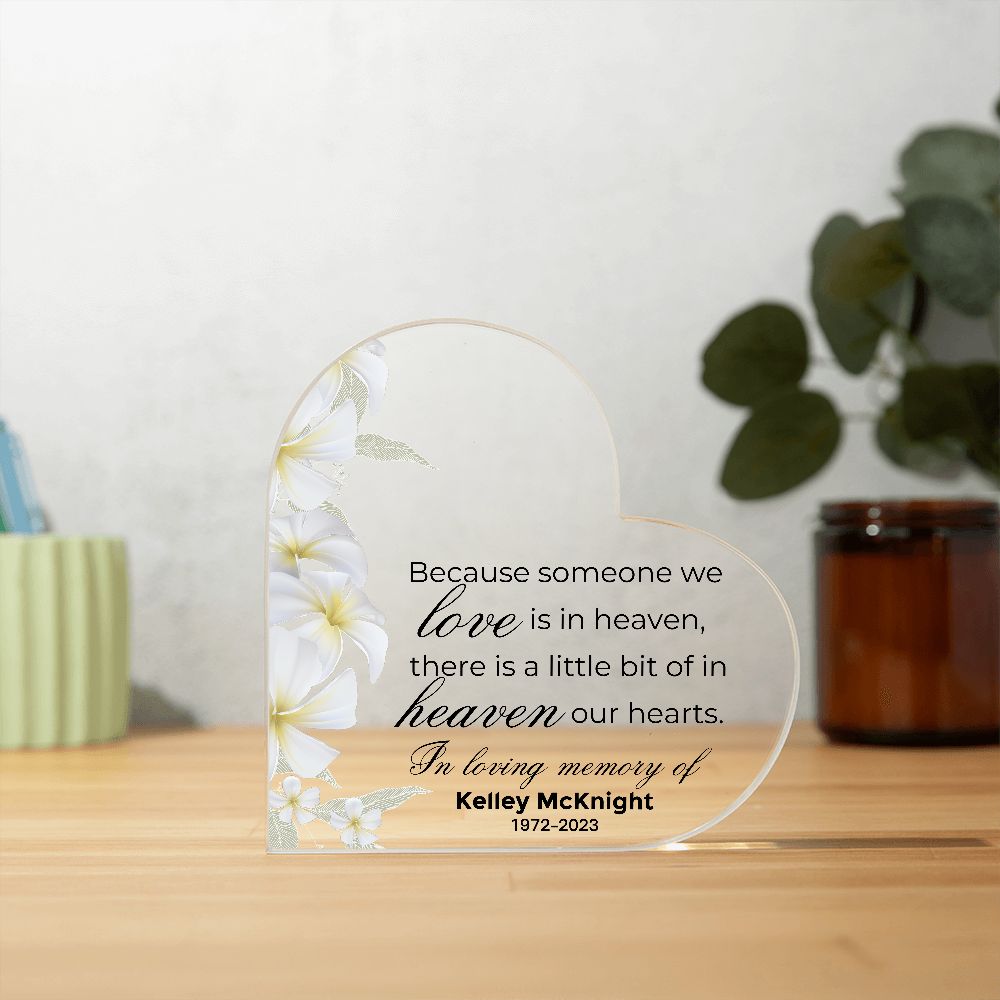 Memorial Keepsake Gift - Heaven In Our Hearts - Custom Memorial, Bereavement & Sympathy Gifts