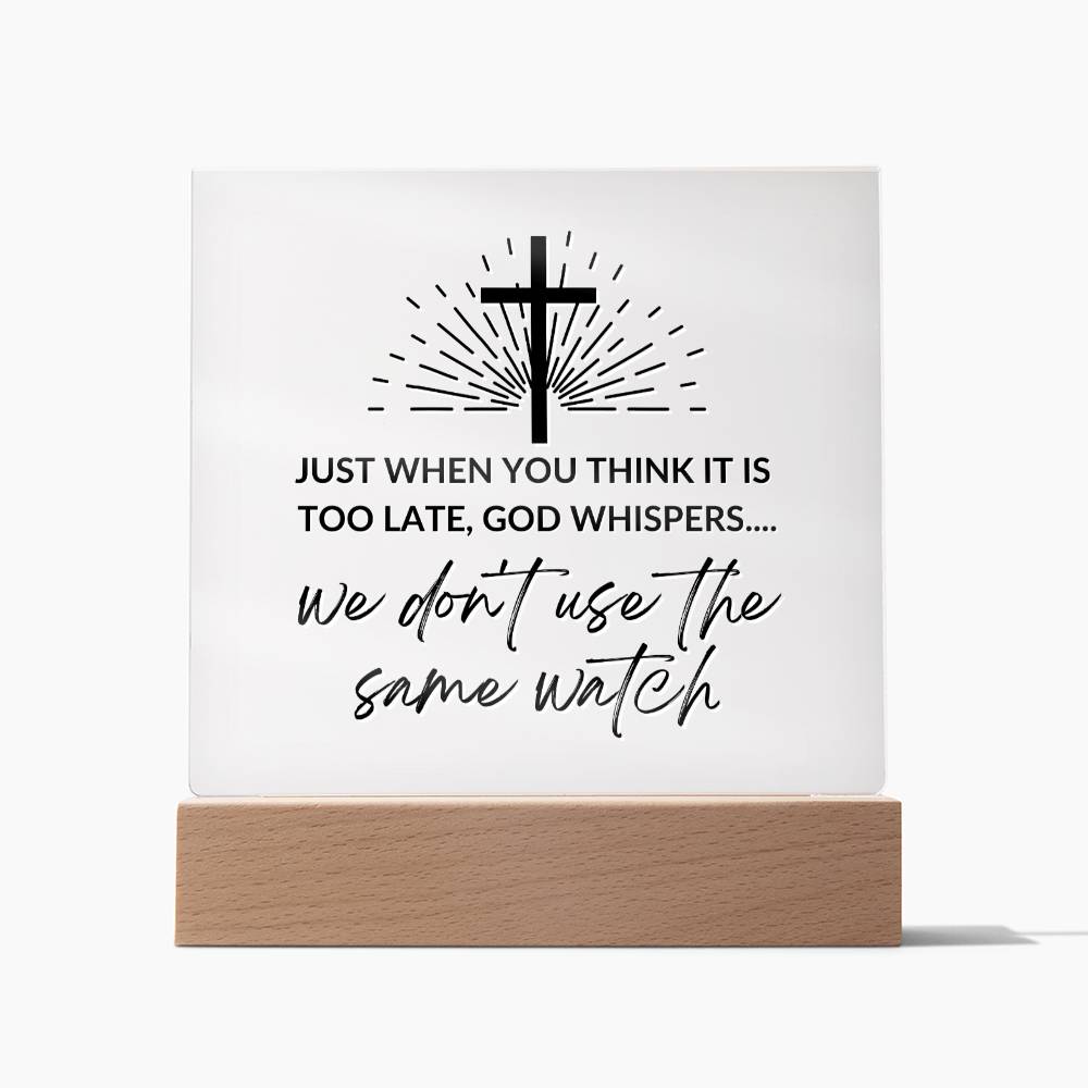 God's Timing - Inspirational Acrylic Plaque with LED Nightlight Upgrade - Christian Home Decor