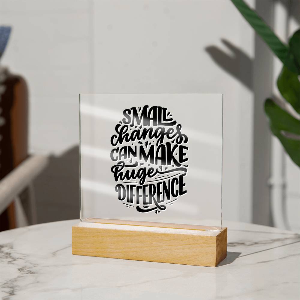 Small Steps - Motivational Acrylic with LED Nigh Light - Inspirational New Home Decor - Encouragement, Birthday or Christmas Gift