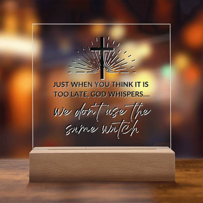 God's Timing - Inspirational Acrylic Plaque with LED Nightlight Upgrade - Christian Home Decor