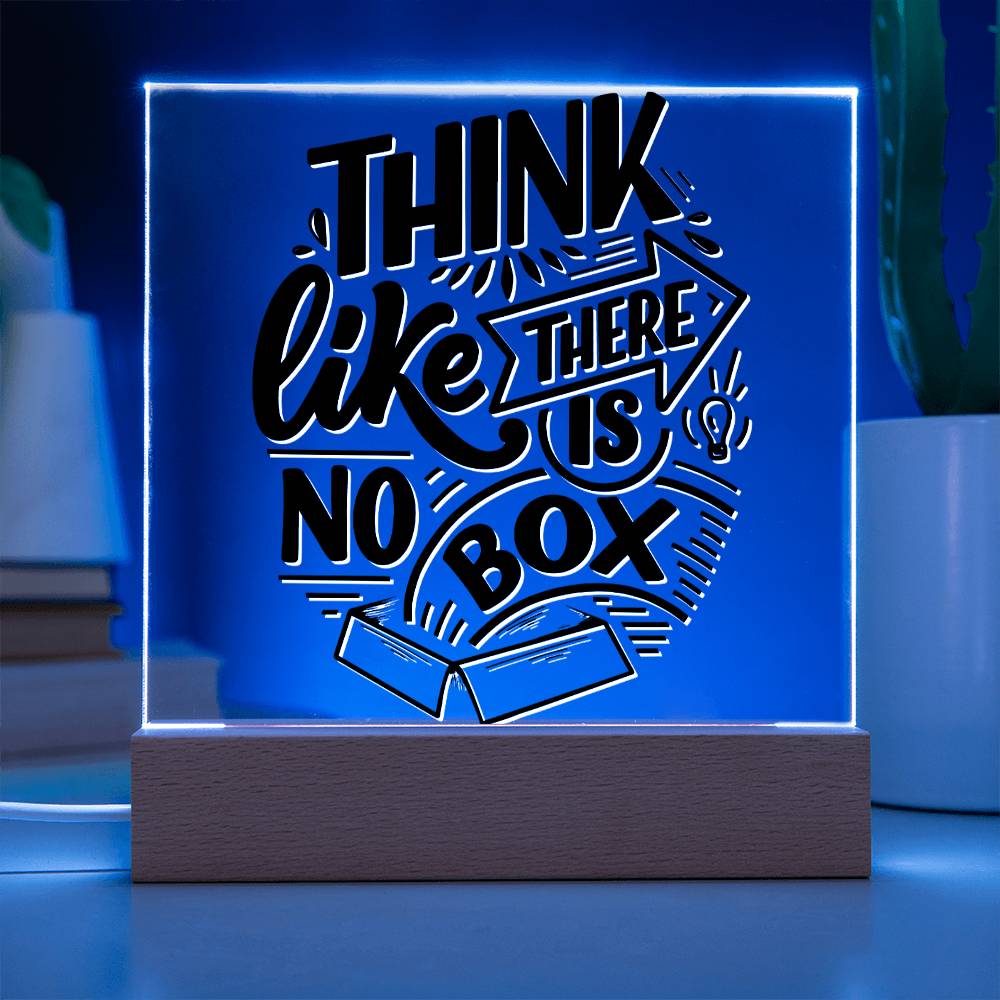 There Is No Box - Motivational Acrylic with LED Nigh Light - Inspirational New Home Decor - Encouragement, Birthday or Christmas Gift
