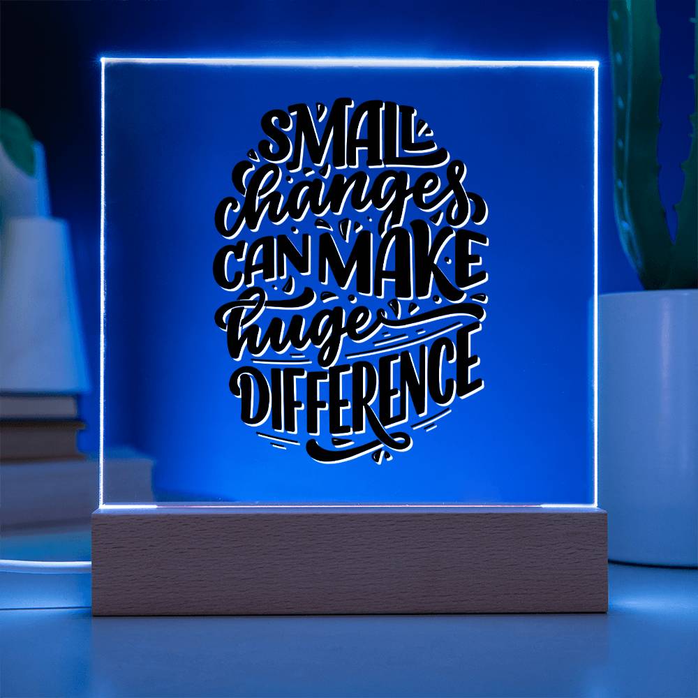 Small Steps - Motivational Acrylic with LED Nigh Light - Inspirational New Home Decor - Encouragement, Birthday or Christmas Gift