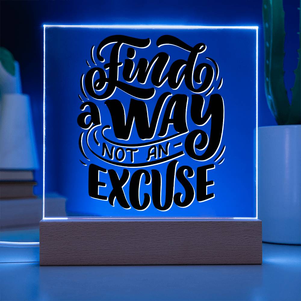 Find A Way - Motivational Acrylic with LED Nigh Light - Inspirational New Home Decor - Encouragement, Birthday or Christmas Gift