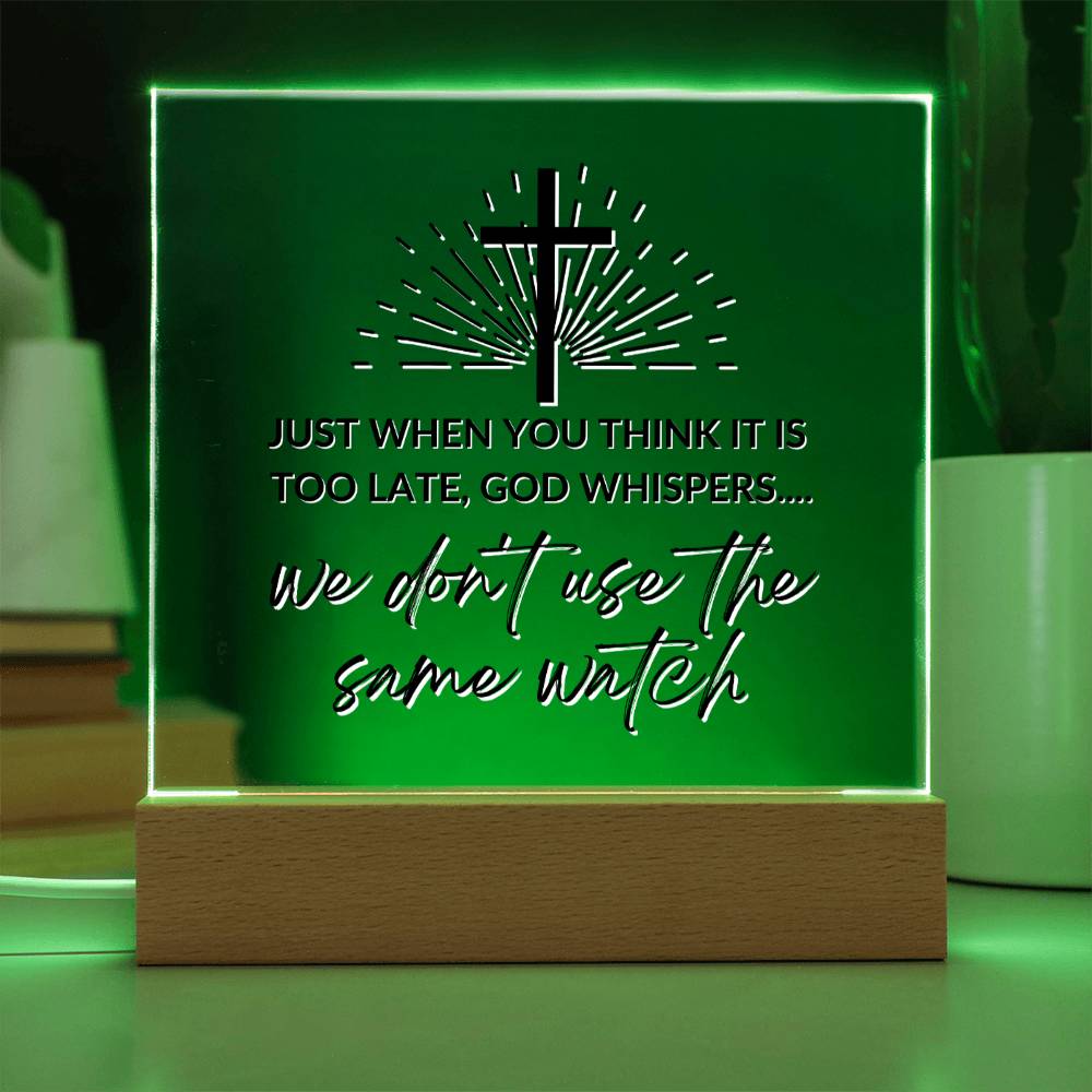 God's Timing - Inspirational Acrylic Plaque with LED Nightlight Upgrade - Christian Home Decor