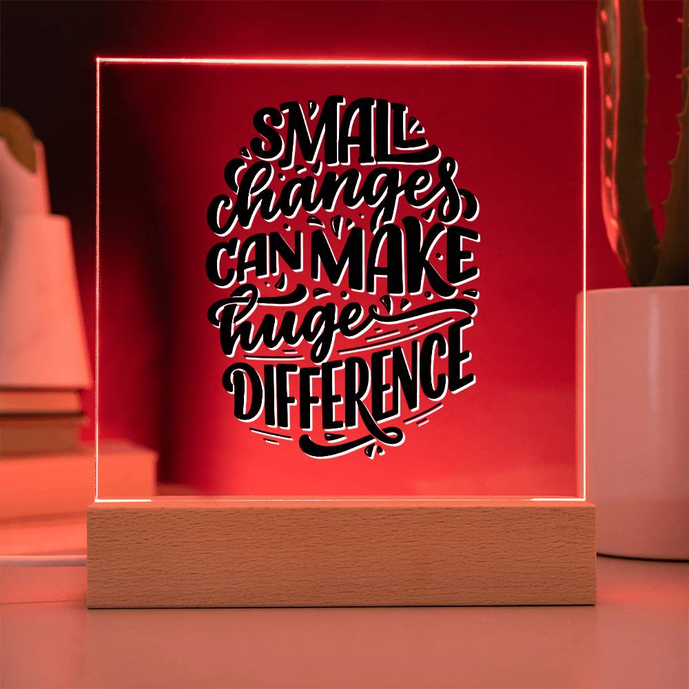 Small Steps - Motivational Acrylic with LED Nigh Light - Inspirational New Home Decor - Encouragement, Birthday or Christmas Gift