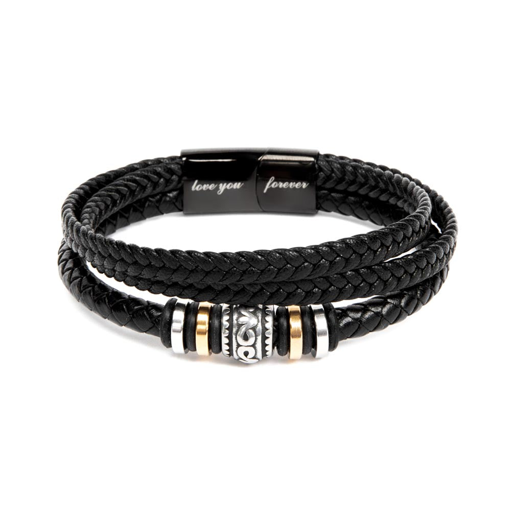 Son Gift From Mom - You Can Achieve Anything - Men's Braided Leather Bracelet - Great As A Christmas Gift or A Birthday Present For Him