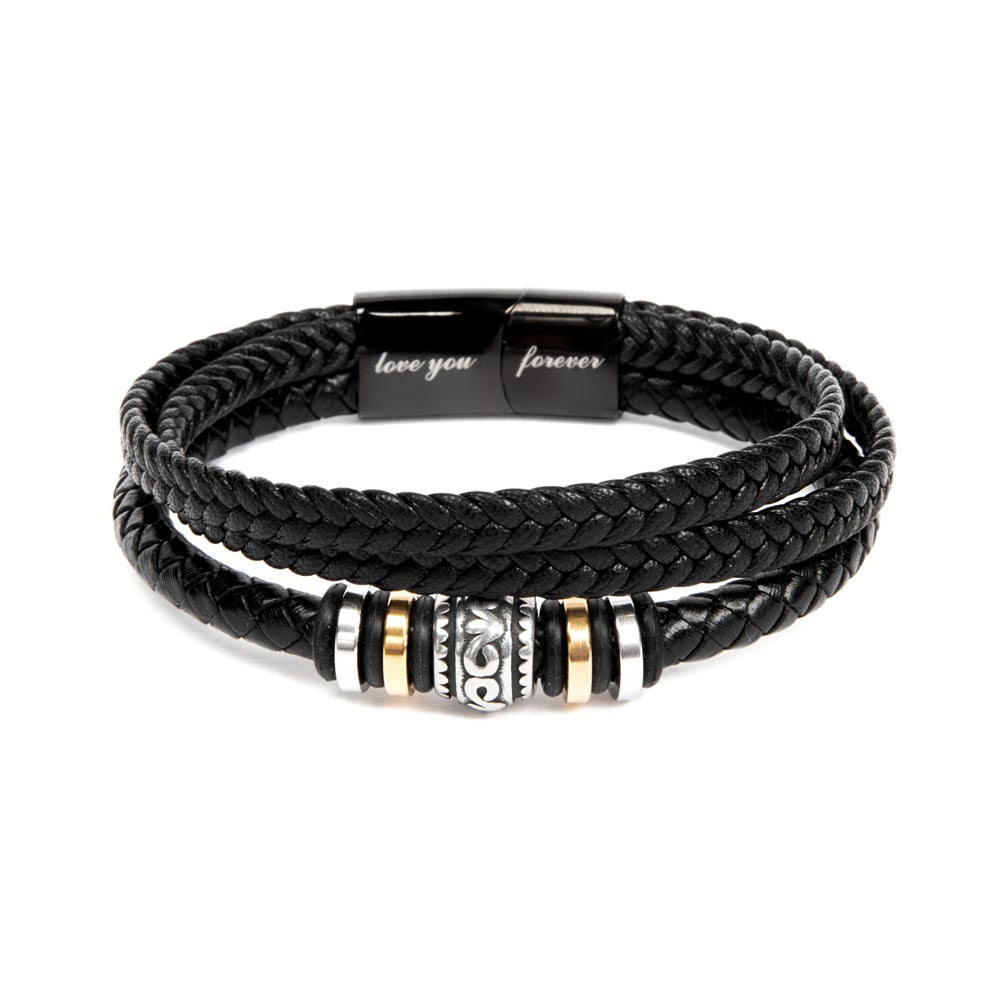 Unisex White Leather Bracelet, Men's Braided Leather Bracelet 8 Mens  Bracelet