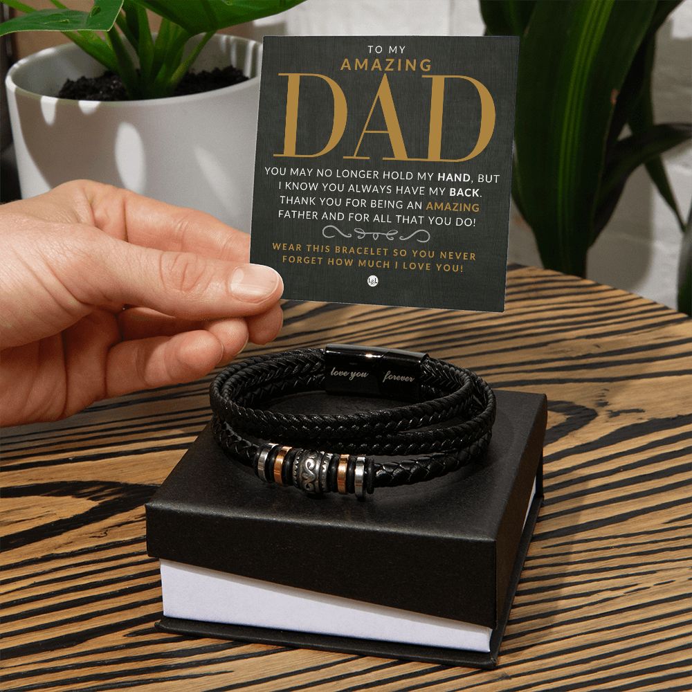 Gift For Dad - Men's Leather Bracelet For Dad - Great For Christmas, Father's Day or His Birthday