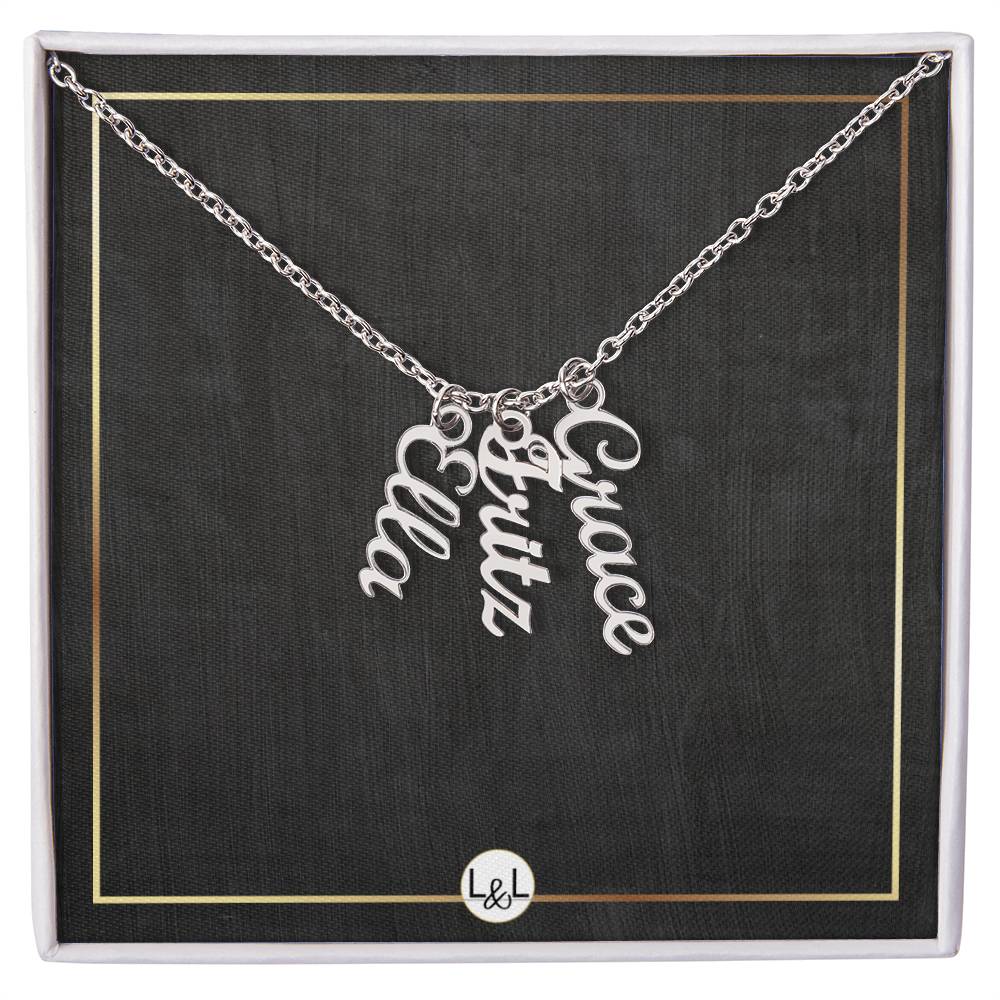 Multiple Vertical Names - Custom Name Necklace