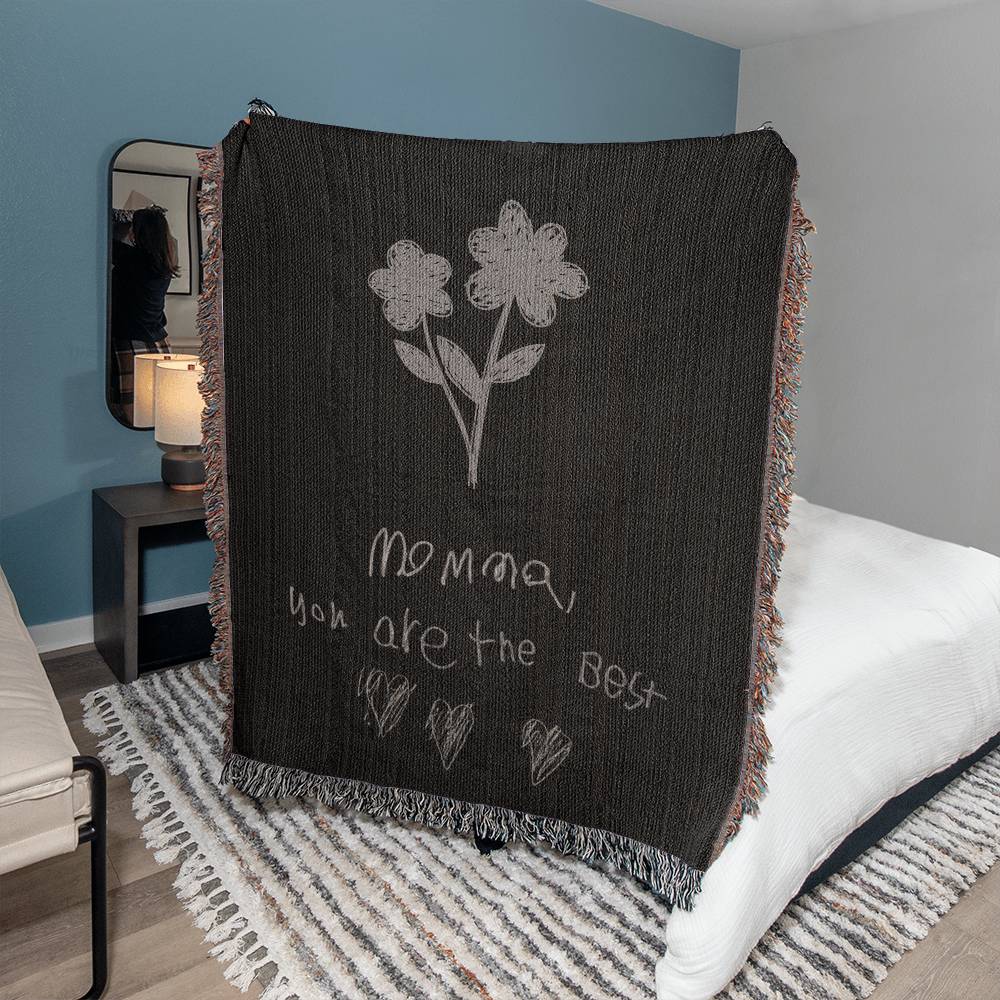 Gift For Mom From Her Kids, Son, Daughter, Toddler, Baby - Momma, You Are The Best - Luxurious Woven Heirloom Mom Blanket - Perfect for Mother's Day, Her Birthday or Christmas