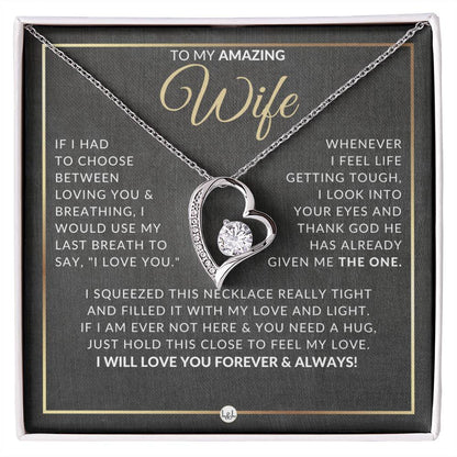 Romantic Gift For Wife - Open Heart Pendant Necklace - Sentimental and Romantic Christmas, Valentine's Day, Birthday, or Anniversary Present - Liliana and Liam