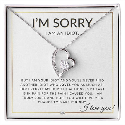 I Am An Idiot - Knot Pendent Necklace - Apology Gift - Liliana and Liam