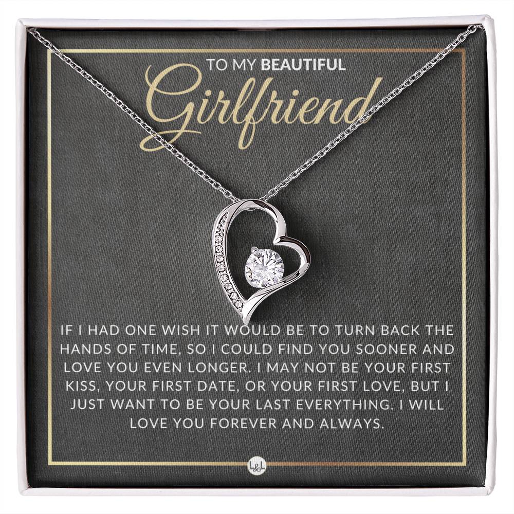 Special Gift For Girlfriend - Open Heart Pendant Necklace - Sentimental and Romantic Christmas, Valentine's Day, Birthday or Anniversary Present