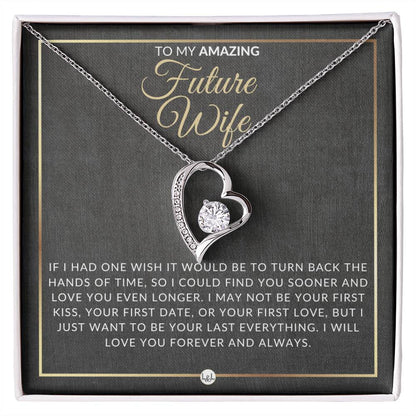 Special Gift For Future Wife - Open Heart Pendant Necklace - Sentimental and Romantic Christmas, Valentine's Day, Birthday or Anniversary Present - Liliana and Liam