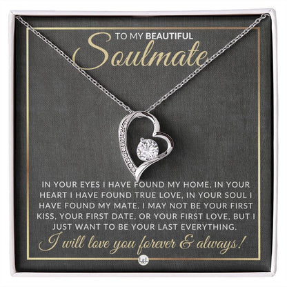 Unique Gift For Soulmate - Open Heart Pendant Necklace - Sentimental and Romantic Christmas, Valentine's Day, Birthday or Anniversary Present - Liliana and Liam