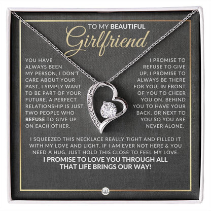 Heartfelt Gift For Girlfriend - Open Heart Pendant Necklace - Sentimental and Romantic Christmas, Valentine's Day, Birthday or Anniversary Present - Liliana and Liam