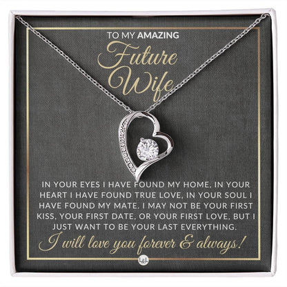 Unique Gift For Future Wife - Open Heart Pendant Necklace - Sentimental and Romantic Christmas, Valentine's Day, Birthday or Anniversary Present - Liliana and Liam