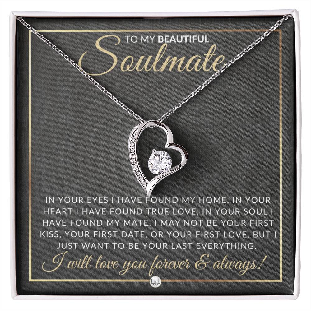 Unique Gift For My Soulmate - Open Heart Pendant Necklace - A Romantic Christmas Gift, Valentine's Day, Birthday or Anniversary Present - Liliana and Liam