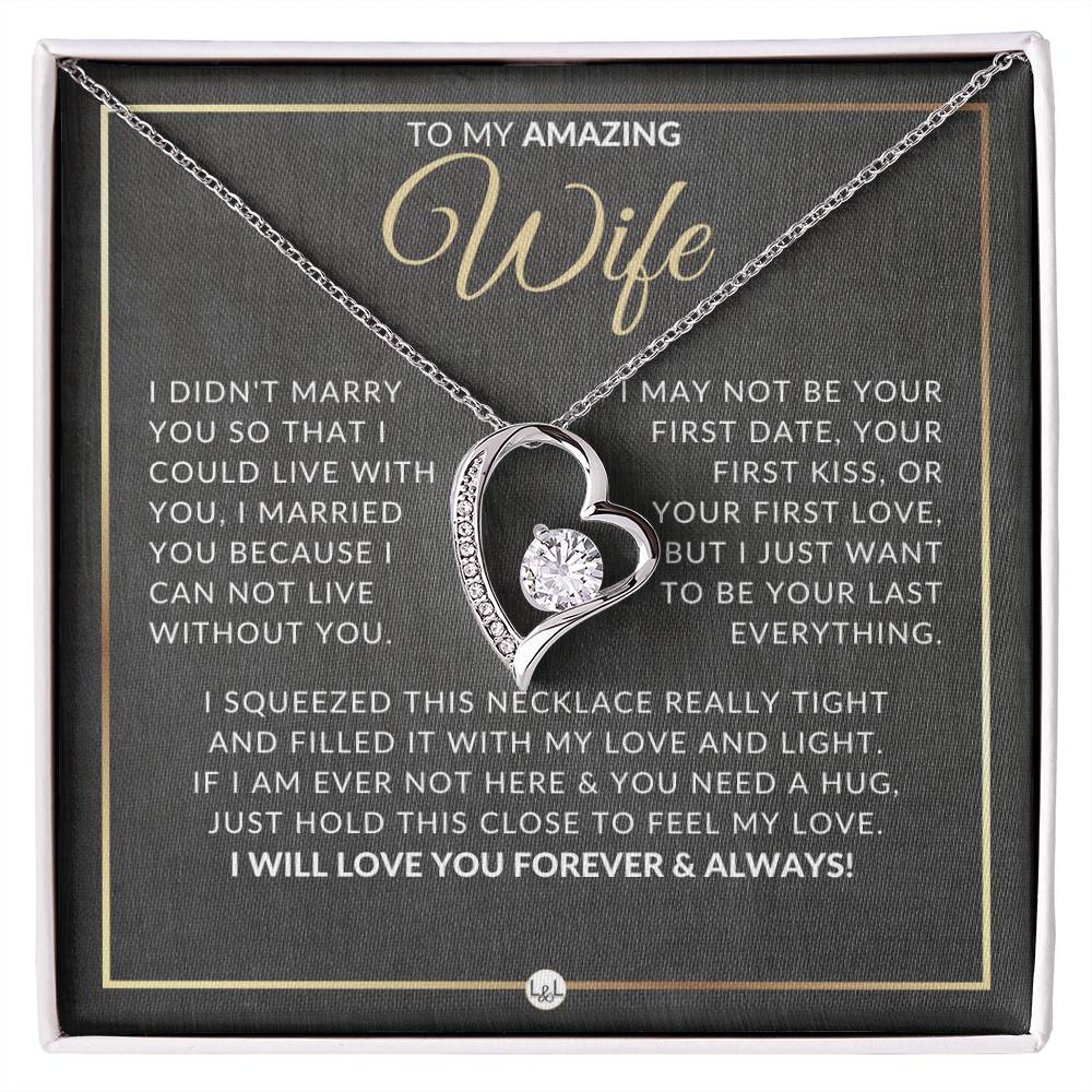 Gift For Wife After Marriage - Open Heart Pendant Necklace - Sentimental and Romantic Christmas, Valentine's Day, Birthday, or Anniversary Present