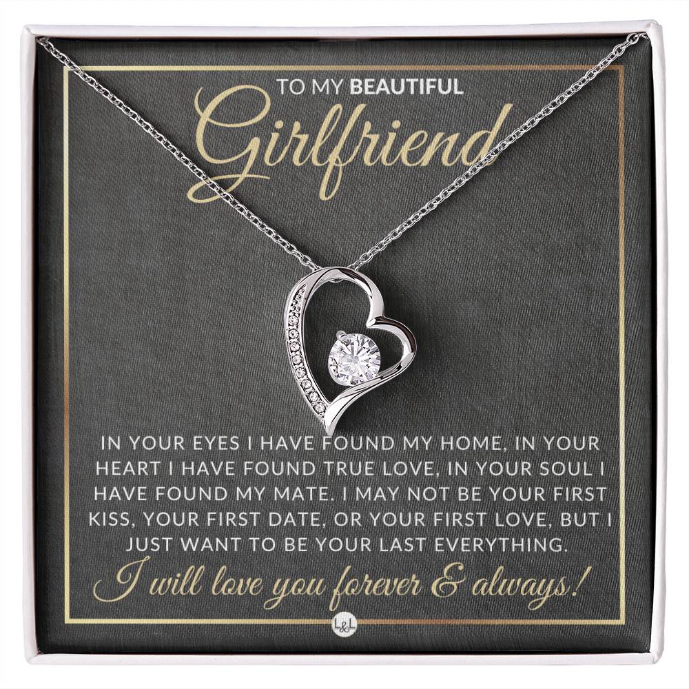 Unique Gift For Girlfriend - Open Heart Pendant Necklace - Sentimental and Romantic Christmas, Valentine's Day, Birthday or Anniversary Present