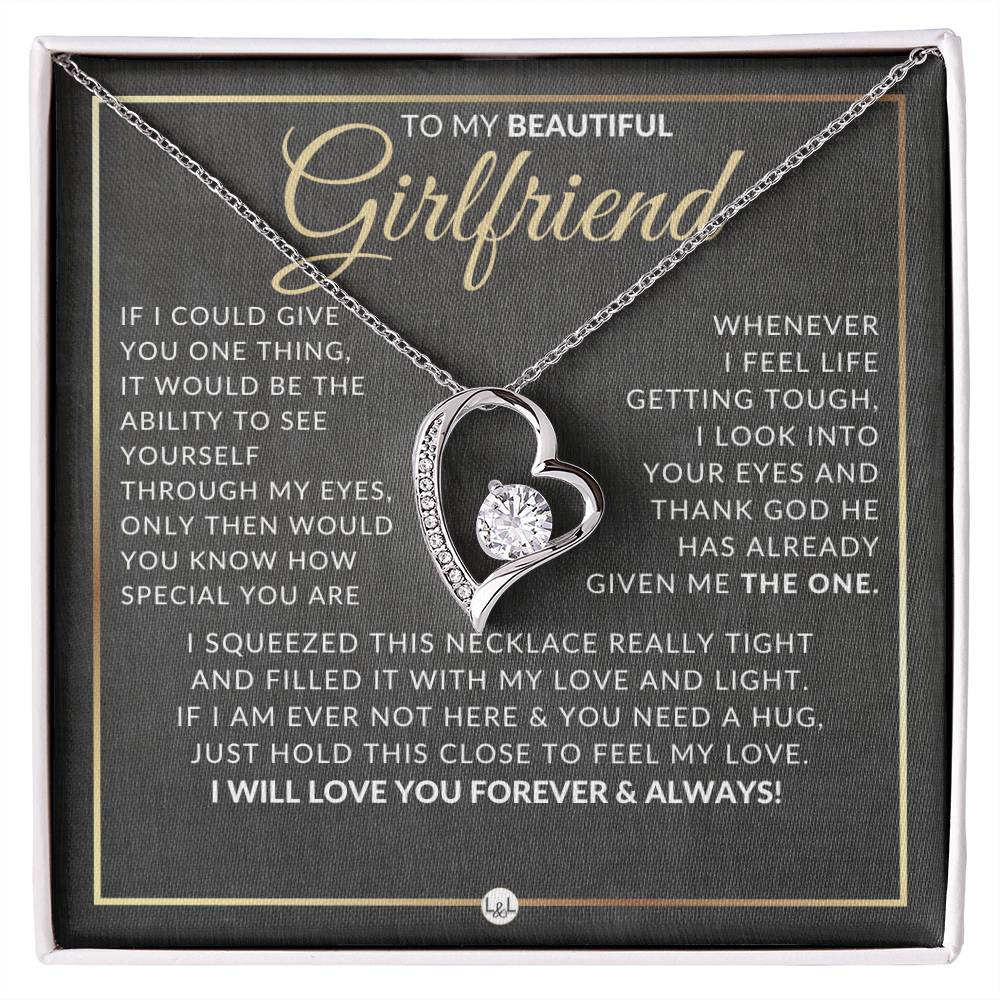Gift Idea For Girlfriend Who Has Everything - Open Heart Pendant Necklace - Sentimental and Romantic Christmas, Valentine's Day, Birthday or Anniversary Present