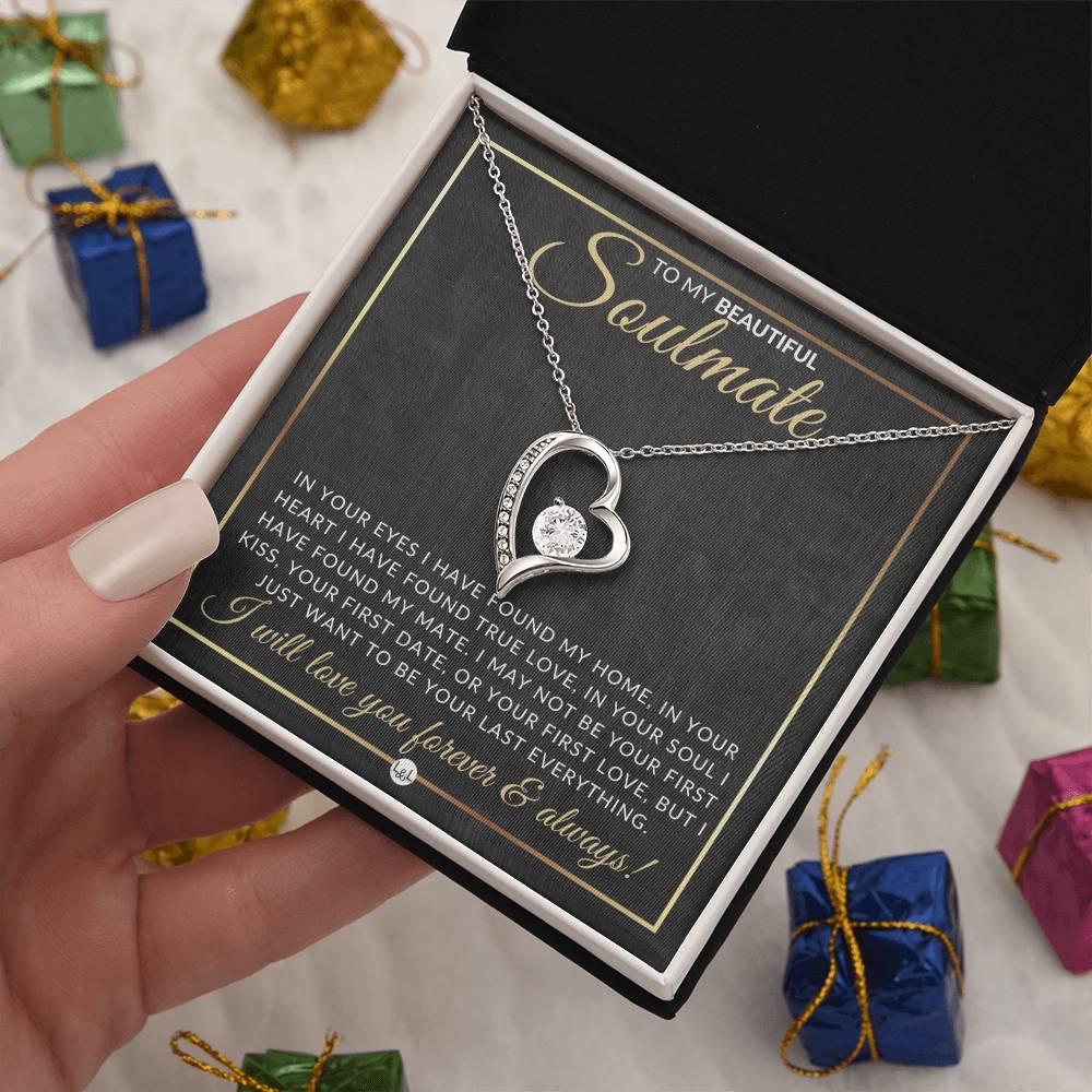 Unique Gift For My Soulmate - Open Heart Pendant Necklace - A Romantic Christmas Gift, Valentine's Day, Birthday or Anniversary Present - Liliana and Liam