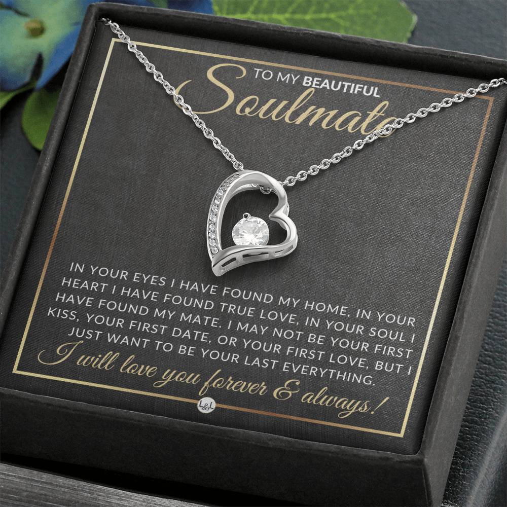 Unique Gift For My Soulmate - Open Heart Pendant Necklace - A Romantic Christmas Gift, Valentine's Day, Birthday or Anniversary Present - Liliana and Liam
