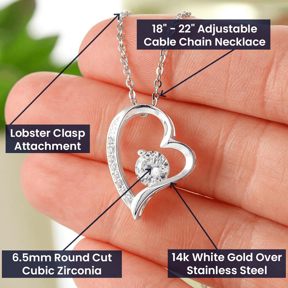 Unique Gift For Girlfriend - Open Heart Pendant Necklace - Sentimental and Romantic Christmas, Valentine's Day, Birthday or Anniversary Present