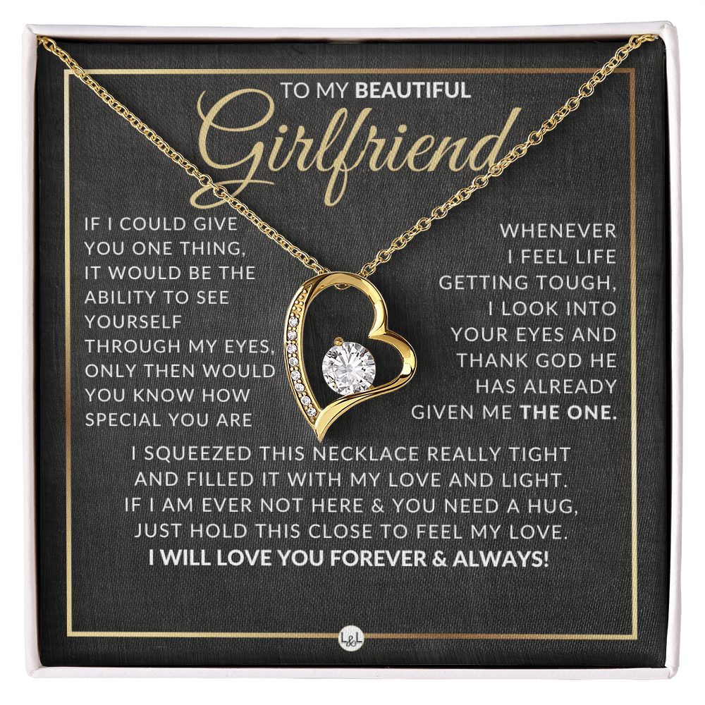 Gift Idea For Girlfriend Who Has Everything - Open Heart Pendant Necklace - Christmas, Valentine's Day, Birthday, Anniversary