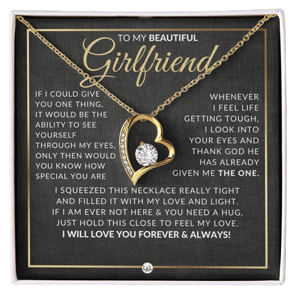 Gift Idea For Girlfriend Who Has Everything - Open Heart Pendant Necklace - Christmas, Valentine's Day, Birthday, Anniversary